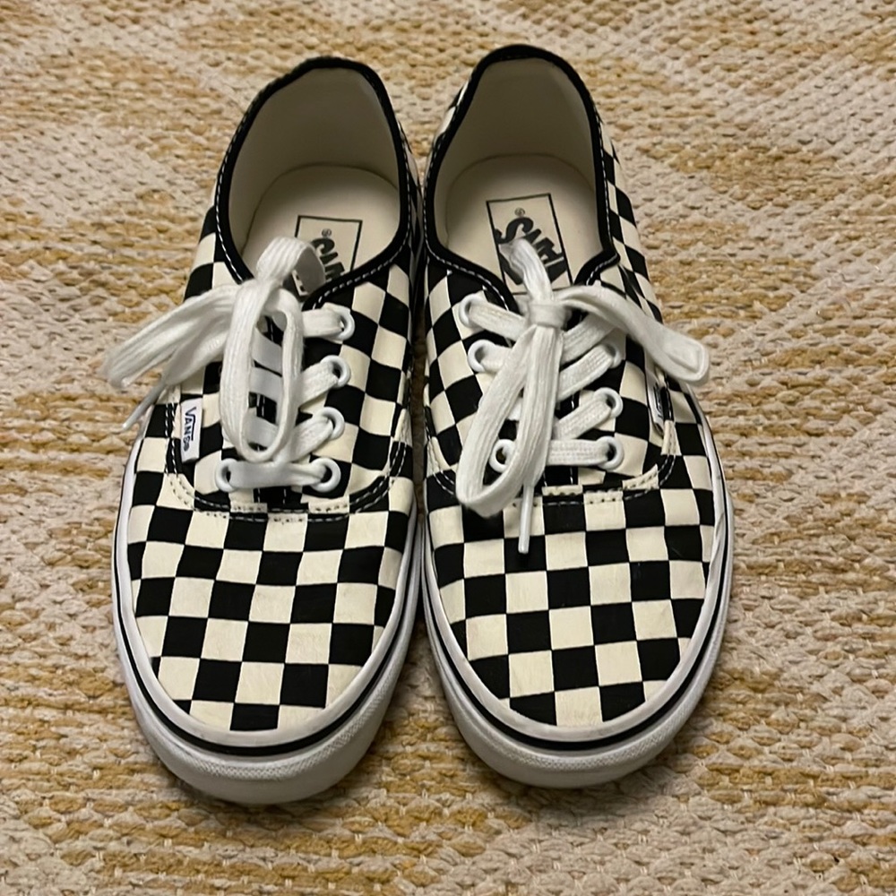 Black & Cream Checkered Vans